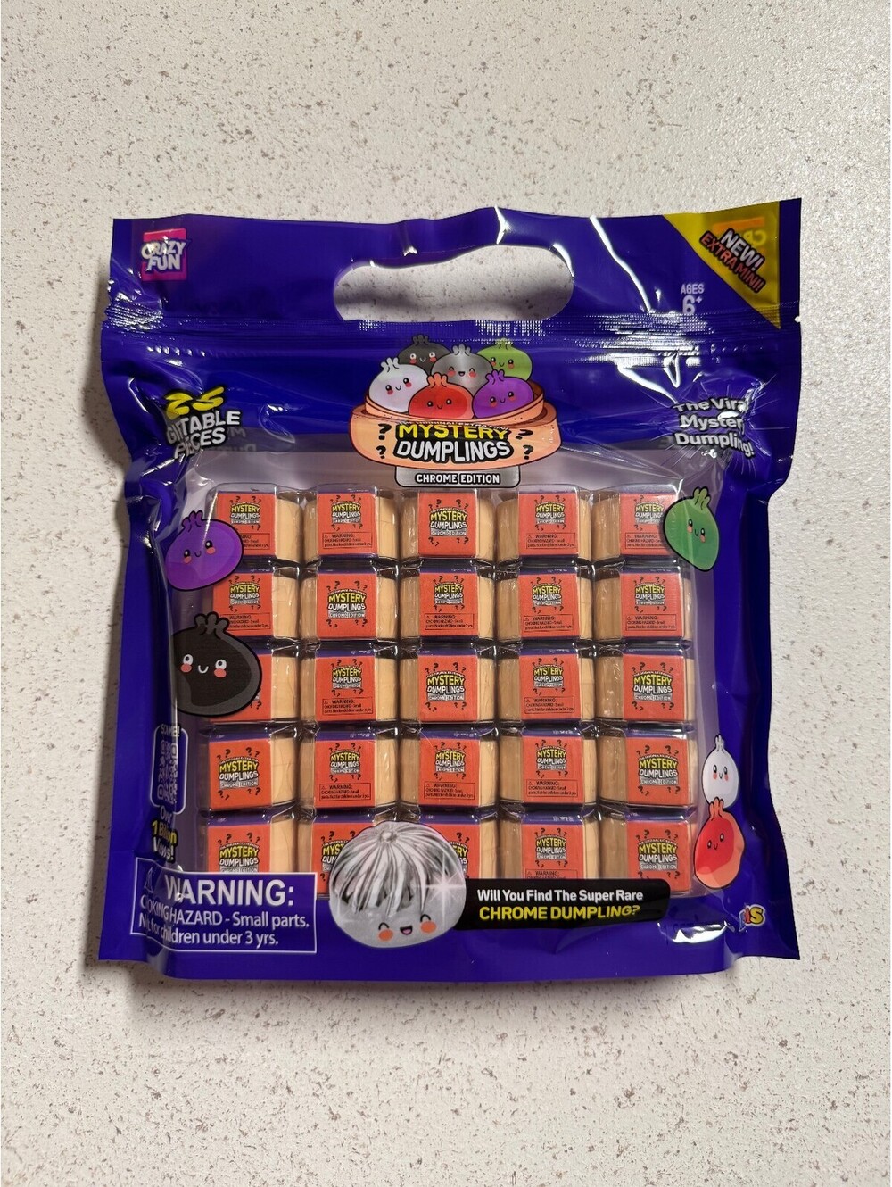 Authentic RMS Crazy Fun 25 Extra Mini Dumpling Squishy Chrome Edition